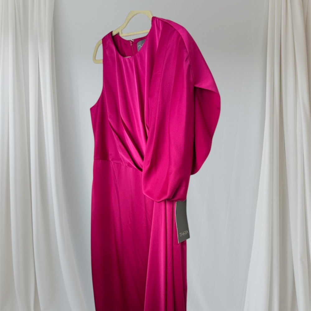 Thelacouture - Mcole Draped Cocktail Dress, Bright Pink size 12
